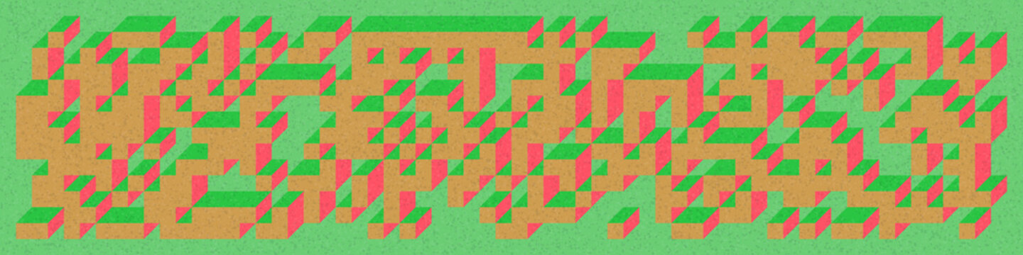 Implementation of Edward Zajec&rsquo;s &ldquo;Il Cubo&rdquo; from 1971. Essentially a Truchet tile set of 8 tiles and rules for placement art illustration