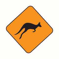 This image shows a kangaroo crossing warning sign.