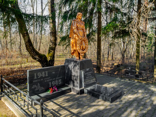 Russia, Moscow region, Mozhaisk district, Kozhukhovo village, monument to those who died in the Great Patriotic War.
