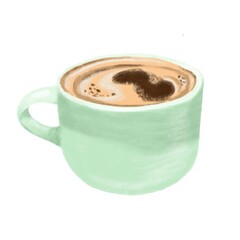 cup of coffee isolated. Cappuccino, espresso, latte illustration 