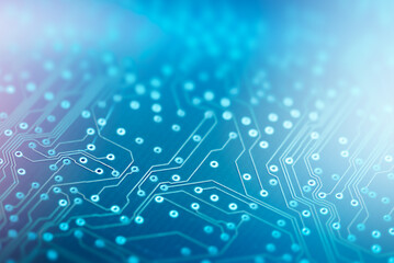 Closeup electronic circuit board background. Computer Chip. Network Technology Background .