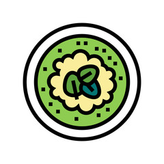 soup with spinach ingredient color icon vector. soup with spinach ingredient sign. isolated symbol illustration