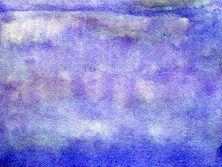 Blue watercolor texture with spots, dots, blurred circles. Hand-drawn illustration