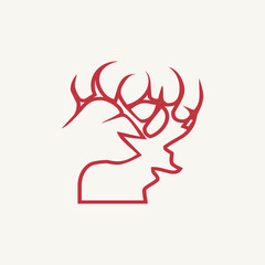 deer head silhouette vector design