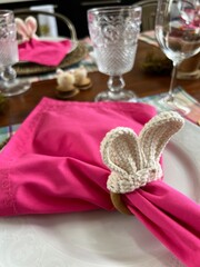 Easter tablesetting. Easter bunny. Easter table.  Beautiful tablesetting. Table decor. Easter decoration. Easter lunch. Handmade. 