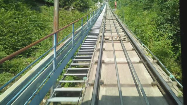 Como Brunate funicular ascending to Brunate Lombar