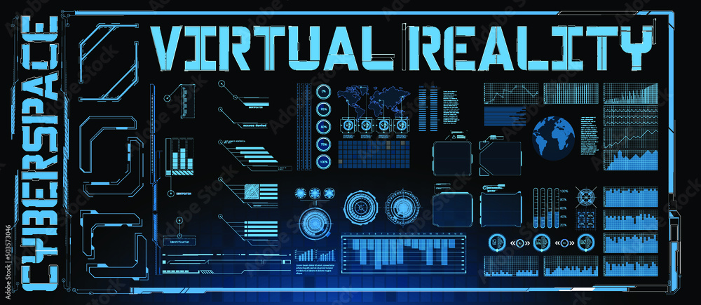 Poster HUD Futuristic Elements Basic Communication Concept Vector Set.  HUD aim control frame interface, futuristic target vector screen ui of Sci Fi game. 