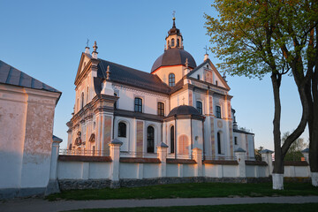 Old ancient Church of Corpus Christi, Nesvizh, Minsk region, Belarus. Far temple of the Body of the...