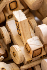 cubes on wooden table