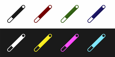 Set Cigarette icon isolated on black and white background. Tobacco sign. Smoking symbol. Vector