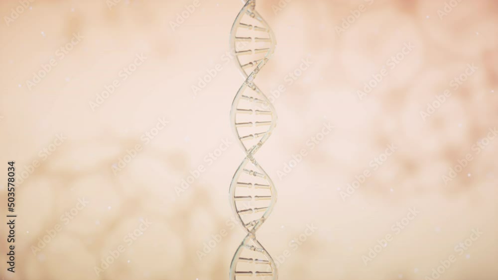 Poster dna genomes structure with yellow background, 3d rendering.