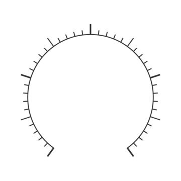 Round Measuring Scale Of Pressure Meter, Manometer, Barometer, Speedometer, Tonometer, Thermometer, Navigator Or Indicator Tool. Degree Dashboard Template. Vector Graphic Illustration