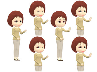 [OK NG A] Woman knitwear bob haircut oblique angle