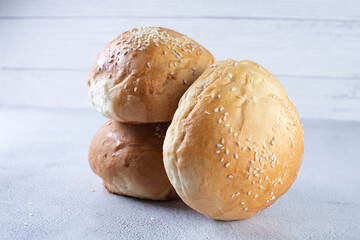 Traditional corn and sesame bread, displayed on gray background