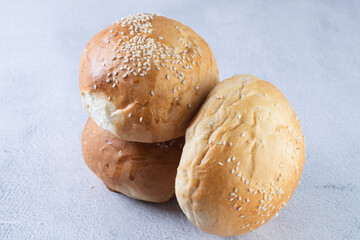 Traditional corn and sesame bread, displayed on gray background