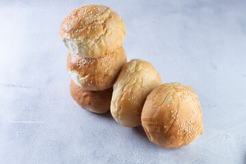 Traditional corn and sesame bread, displayed on gray background