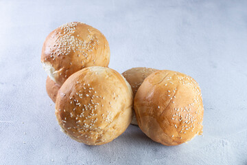 Traditional corn and sesame bread, displayed on gray background