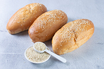 Traditional corn and sesame bread, displayed on gray background