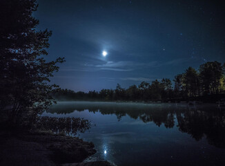 Beautiful view of the lake reflecting the night sky. © Terrence Drea/Wirestock Creators