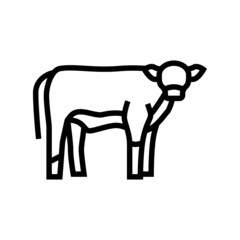 calf domestic animal line icon vector. calf domestic animal sign. isolated contour symbol black illustration