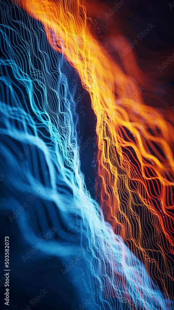 Poster flowing wave lines, curve pattern, 3d rendering.