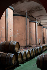 Making wine on traditional bodega in south part of La Palma volcanic island, Canary islands, Spain