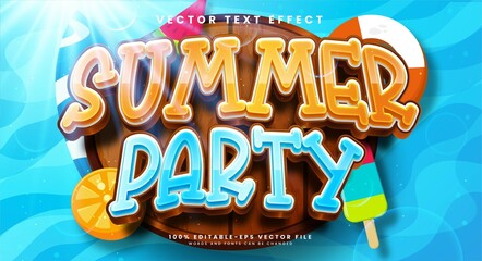 Summer party editable text effect suitable to celebrate the summer event.