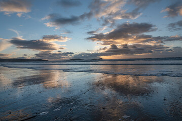 Llangennith bay sunset. Gower. Swansea.