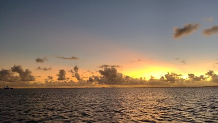 sunset over the river