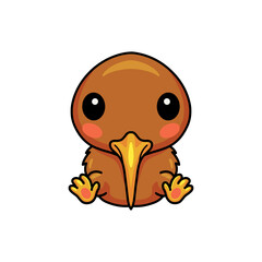 Cute little kiwi bird cartoon sitting