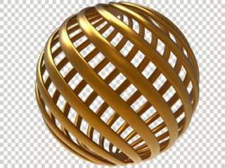 Fotobehang 3d golden abstract  render sphere png © Alhelí León