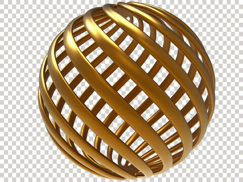 3d golden abstract  render sphere png