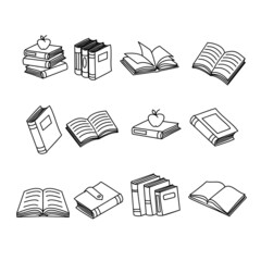 education books doodle hand drawn design