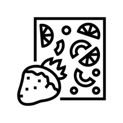 fruit chocolate line icon vector. fruit chocolate sign. isolated contour symbol black illustration