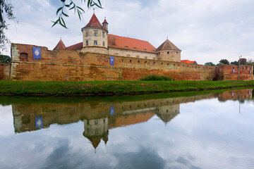 Naklejka na ściany i meble Image of Castle in Fagaras in Romania.