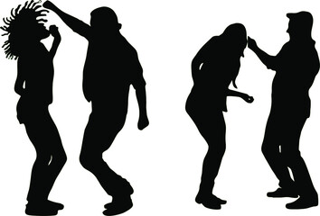 vector illustration karate dancing and muaythai