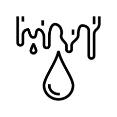 drop chocolate line icon vector. drop chocolate sign. isolated contour symbol black illustration