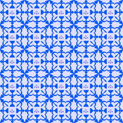 The pattern is blue