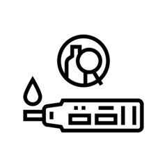 urine alcohol test device line icon vector. urine alcohol test device sign. isolated contour symbol black illustration - obrazy, fototapety, plakaty