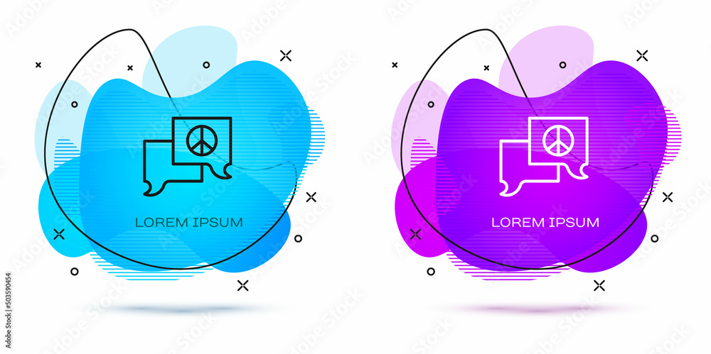 Poster line speech bubble chat icon isolated on white background. message icon. communication or comment ch