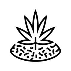 marijuana drug plant line icon vector. marijuana drug plant sign. isolated contour symbol black illustration - obrazy, fototapety, plakaty