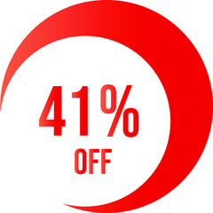 41 percent off with orange vector off circle format