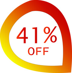 41 percent off with orange vector off circle format