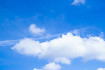 Fototapeta premium Cumulus clouds. White clouds on a blue background.