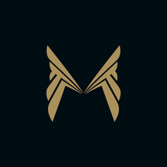 Modern and luxury letter M logo illustration design