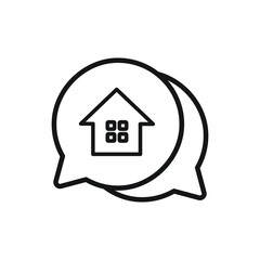 Real estate chat icon design. vector illustration