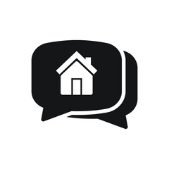 Real estate chat icon design. vector illustration