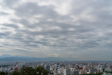 松山城の上から撮影した都市景観