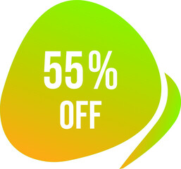 55 percent off vector green circle format off