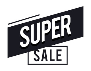 super sale lettering message